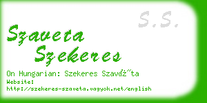 szaveta szekeres business card